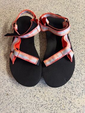New Teva blue + orange and white tie-dye strap sandal.Size 11